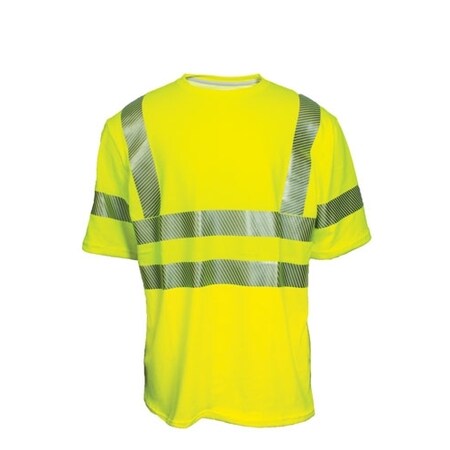 National Safety Apparel CLASS 3 FR HI-VIS T-SHIRT-2X, FLUORESCENTYELLOW SHORT SLEEVE C54HYC32X